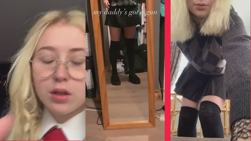 18 years old barely legal blonde schoolgirl tease teen uniform clip