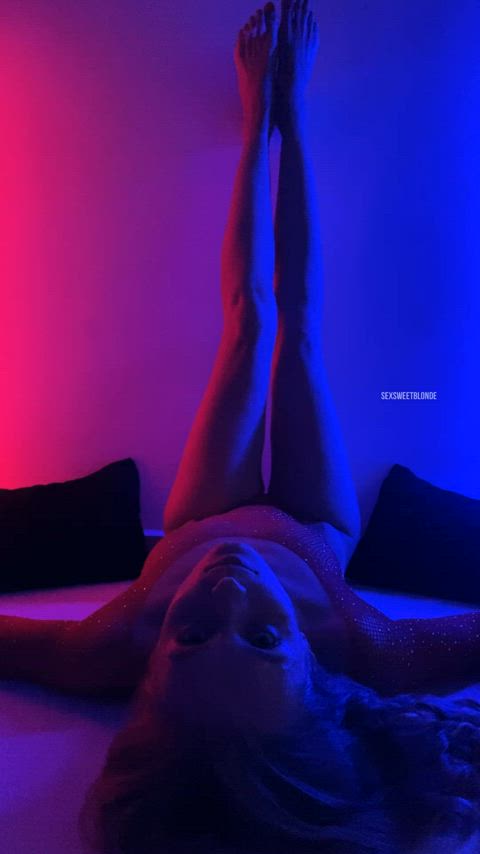 My slender legs in neon lights