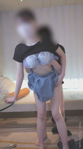 Amateur Asian Japanese Skirt Standing Doggy Vertical clip