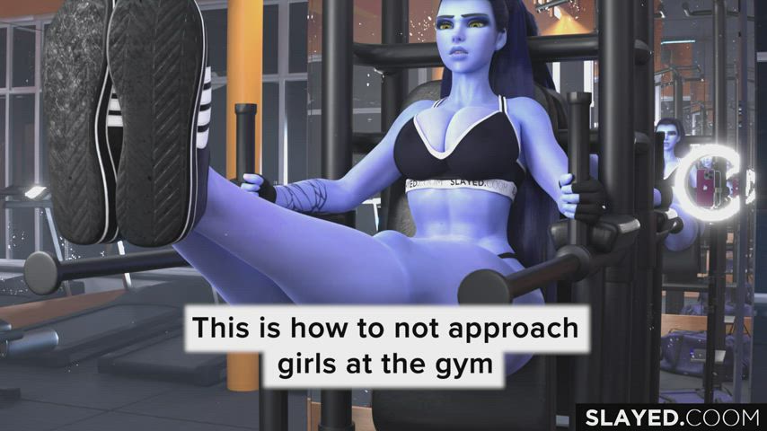 How not to approach women in the gym with widows from Overwatch
