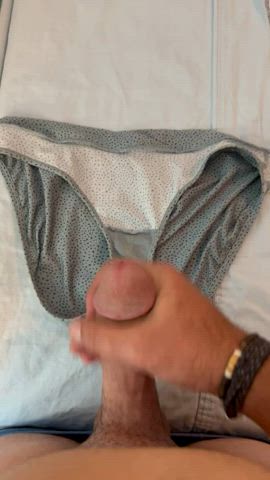 Wife’s panties she just took off to take a shower.