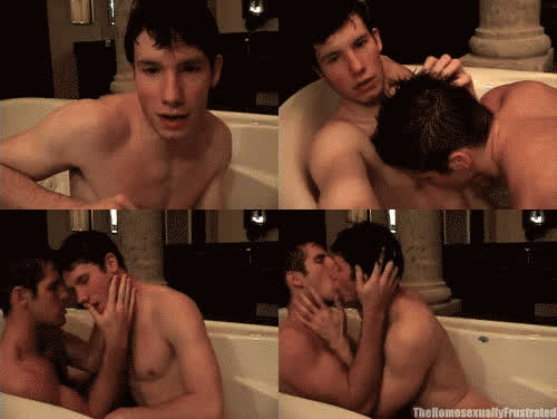 bathtub gay kissing nipple play wet clip
