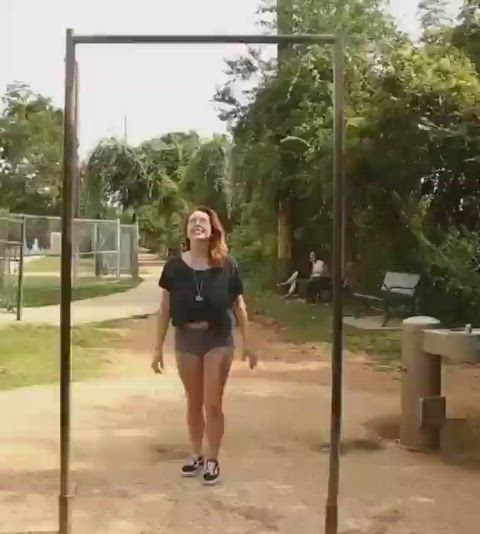 braless huge tits nipple piercing nipples outdoor underboob clip