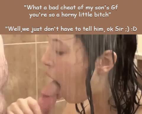 cheating gf with the dad of her bf under the shower