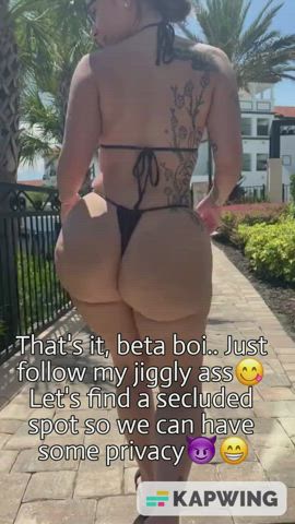 This girl caught you checking her ass so she invited you to follow her to a secluded