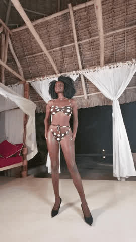 african afro ebony lingerie oiled clip