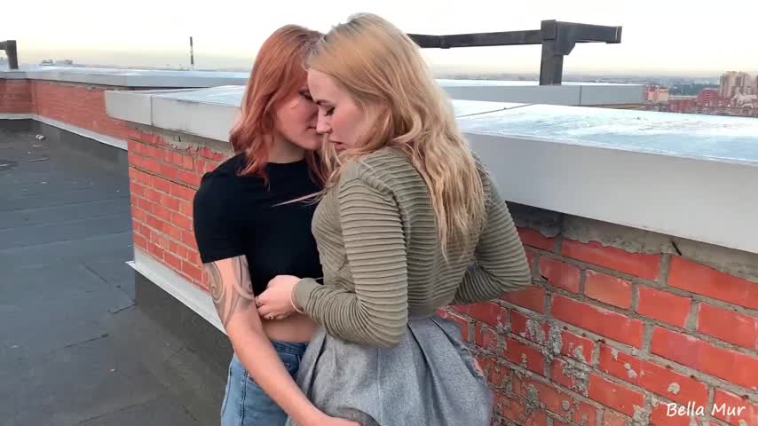 Sweet girls having sex on the roof