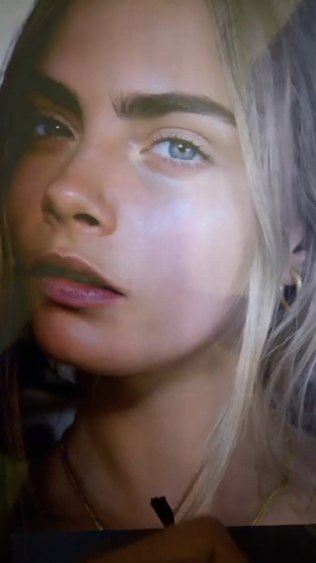 Cara Delevingne Celebrity Cum Cumshot Dripping Facial Model Tribute clip
