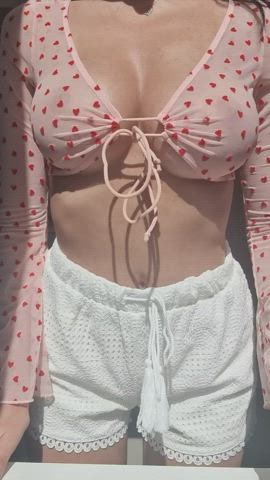 This sheer top draws alot of attention to my boobs