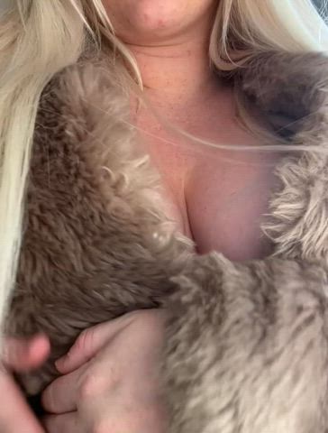 I love the soft feel of fur on my boobs