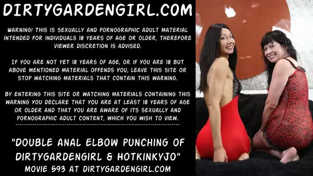 Double anal elbow fisting and punching of Dirtygardengirl & Hotkinkyjo (large
