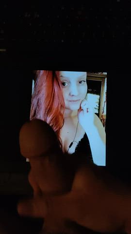 babe boobs cum on tits cumshot cute facial jerk off natural tits redhead tit fuck