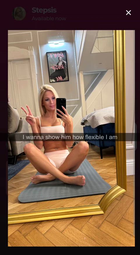 blonde candee licious step-sister yoga clip