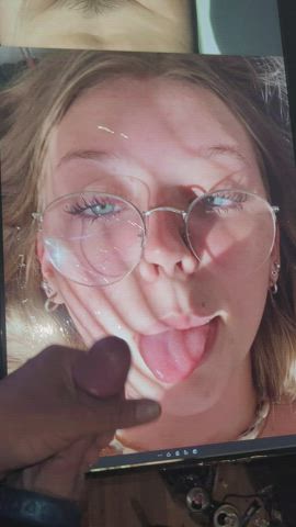 blonde blue eyes cute eye contact facial glasses teen tribute clip