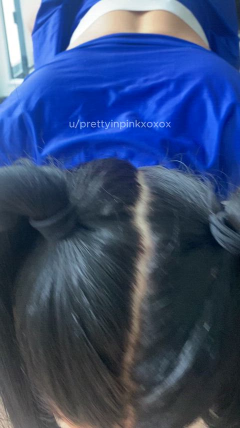 blowjob deepthroat face fuck ponytail clip