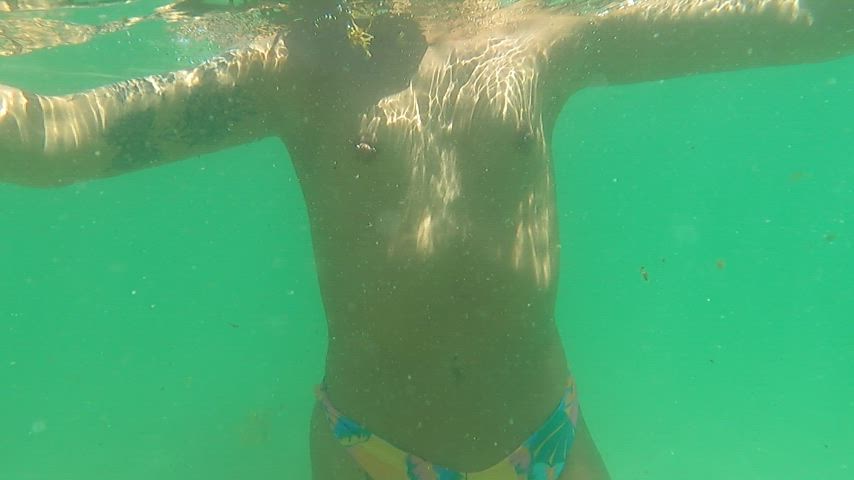 Beach OnlyFans Public Topless Underwater Wet clip