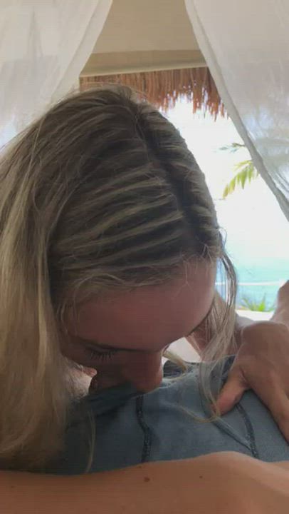 Amateur Beach Blonde Blowjob Couple Cute Deepthroat DontSlutShame Exposed Girlfriend