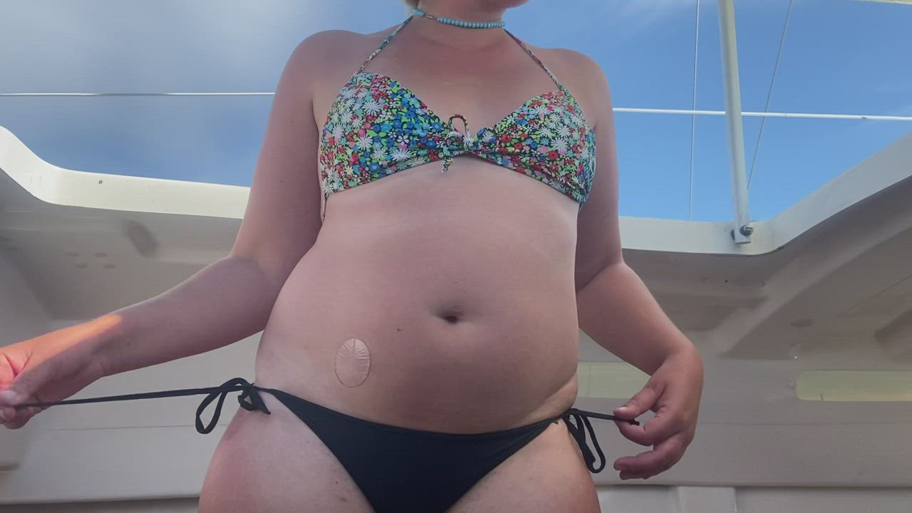 Bikinis never stay on [f]or long on the boat