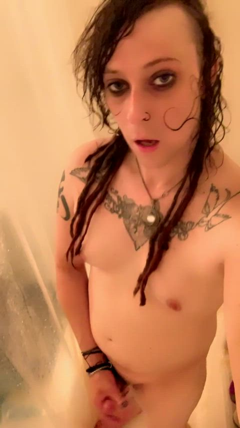 dreads goth masturbating shower tattoo tits trans trans woman trans girls transgender