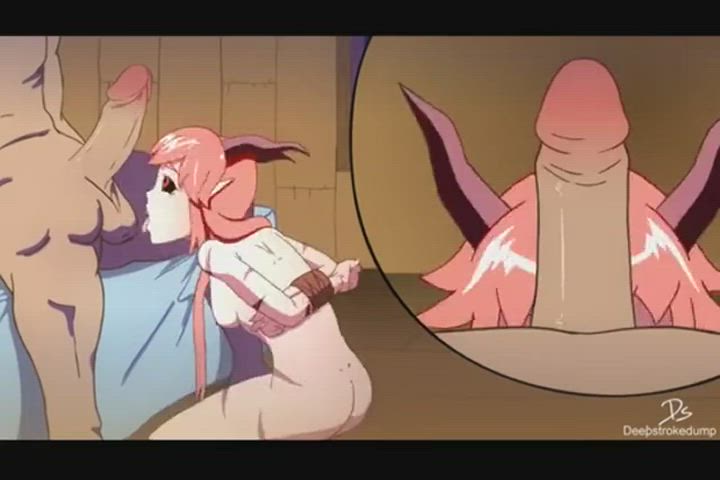 Animation Anime Blowjob Cartoon Hentai Jiggling Monster Girl clip