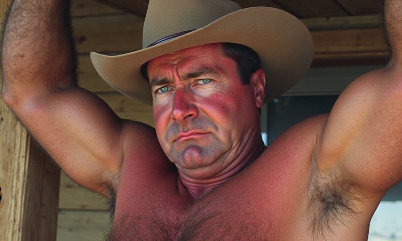 bear dad daddy farm gay hairy armpits hairy chest muscles step-dad bisexual-male