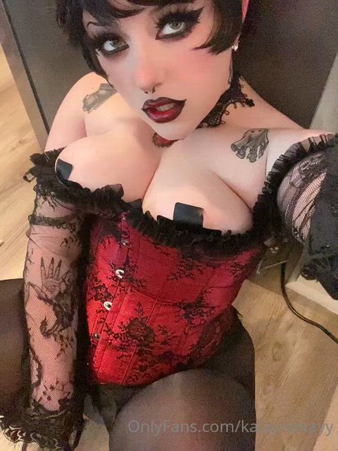 alt alternative cleavage goth makeup pale pussy pussy lips short hair tomboy clip