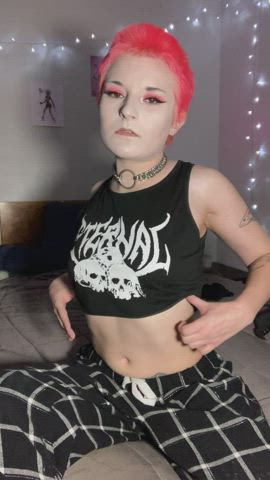 alt emo goth kinky natural tits nipple piercing petite small tits tattoo clip