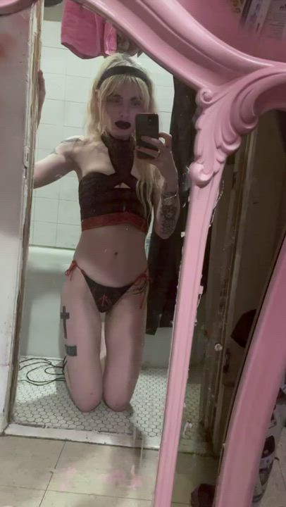 Blonde Goth Lingerie Pale Tattoo clip