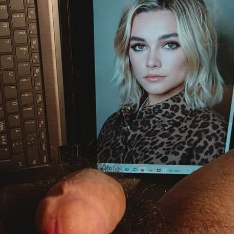 Jerk tribute I had to jerk my fat cock to Florence Pugh so sexy