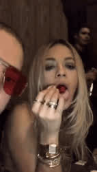 British Celebrity Lips Lipstick Rita Ora Sucking Tongue Fetish clip