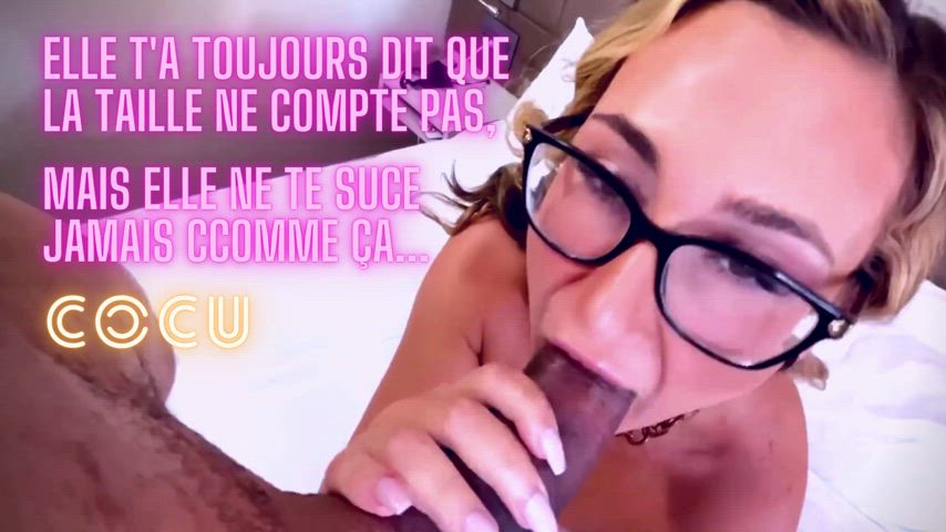 blowjob caption cuckold french hotwife humiliation clip
