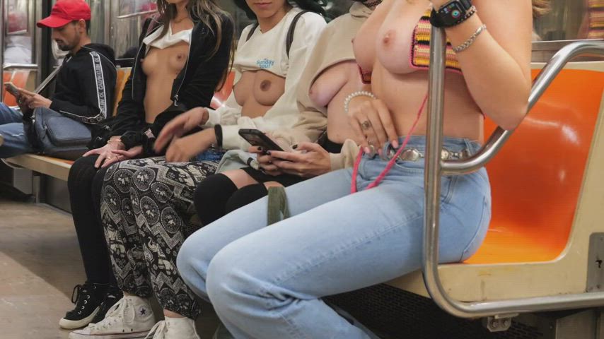 boobs exhibitionism exhibitionist exposed flashing girls public clip