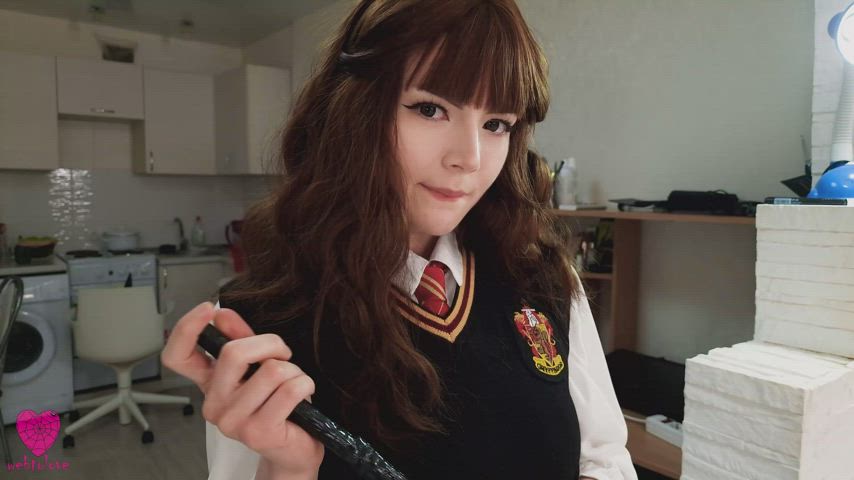 babe brunette cosplay costume cute handjob rule34 schoolgirl teen uniform clip