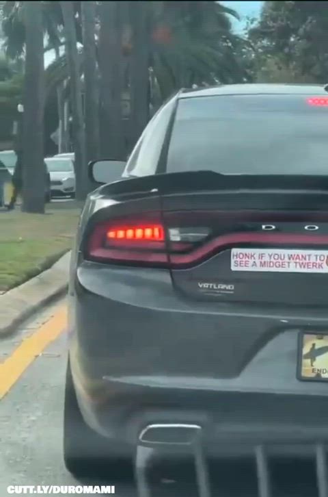 A midget hiding in the trunk