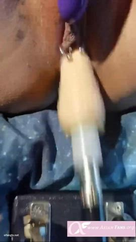 asian chinese dildo fuck machine squirting clip