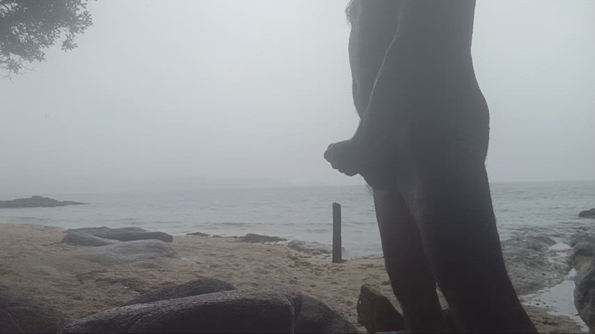 beach cum swallow erection male male masturbation masturbating nude nudist outdoor