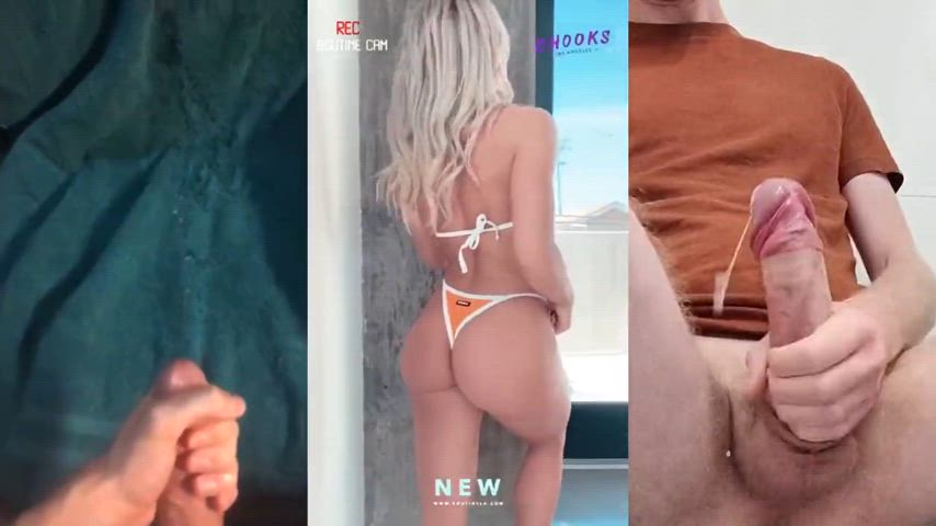 bikini cock cum cumshot gooning split screen porn teen teens r/splitscreenedits clip