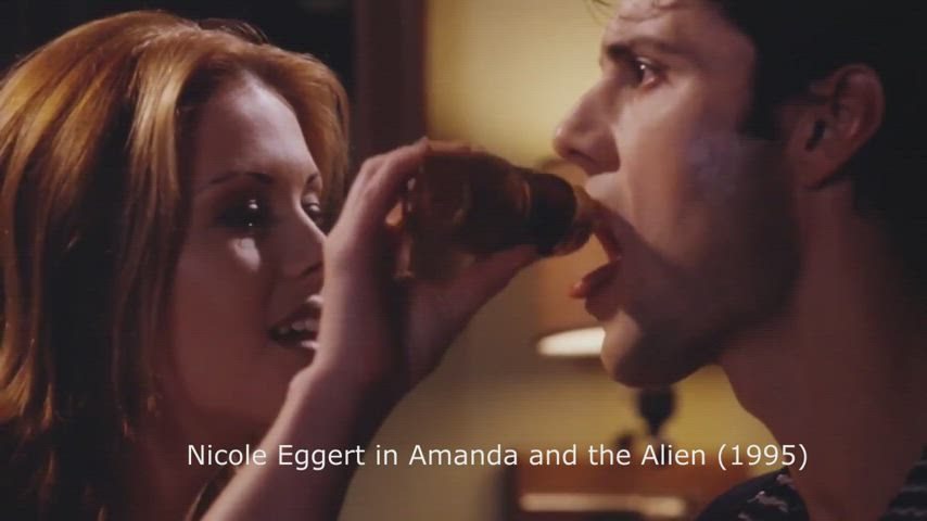 Amanda makes alien lick her belly for pleasure in Amanda and the Alien (1995)