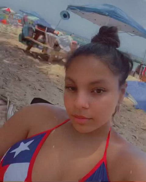 beach big tits bikini latina puerto rican clip