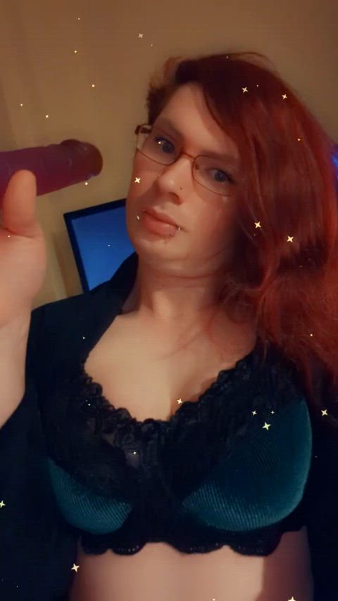 blowjob dildo lingerie nsfw redhead trans clip