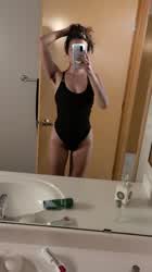 Bodysuit Brunette Hairy Hairy Armpits Hotwife Mirror Outdoor Sweaty Sex clip