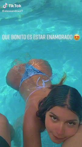 Ass Bending Over Bikini Pool Thong TikTok clip