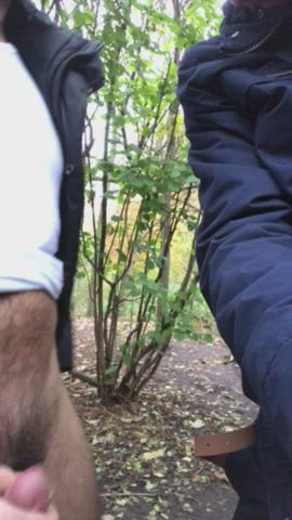 friends jerk off outdoor uncut clip