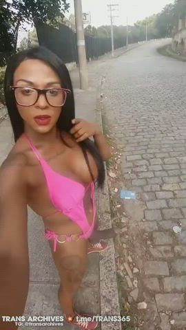 bbc big ass big dick big tits brazilian lingerie public tease trans clip