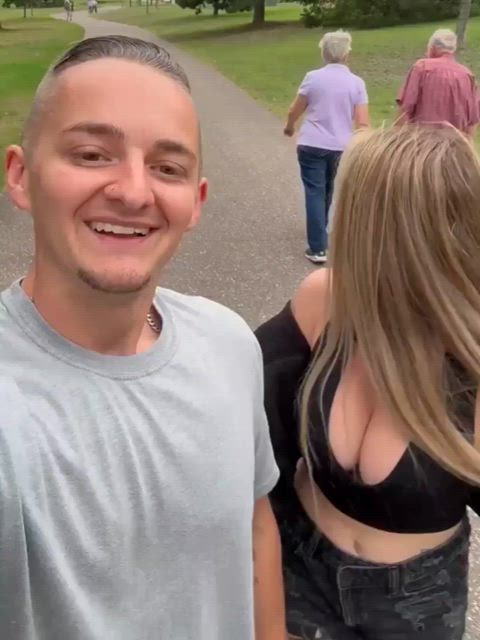 big tits blonde boobs exposed natural tits public tits clip