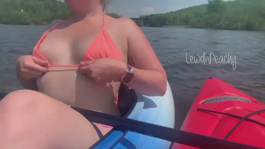 Bikini Couple Lake MILF Nipple Piercing Pierced Sensual Striptease Tits clip
