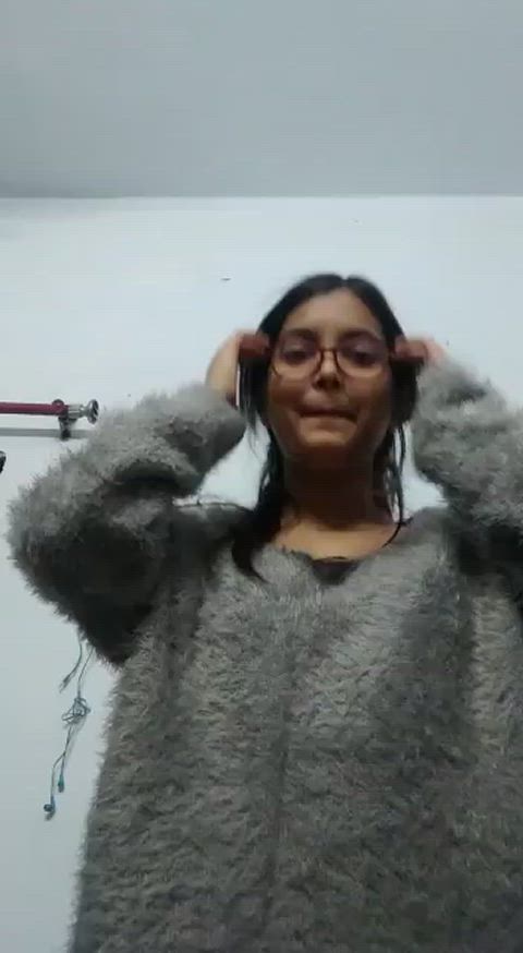 cute desi glasses homemade selfie titty drop clip