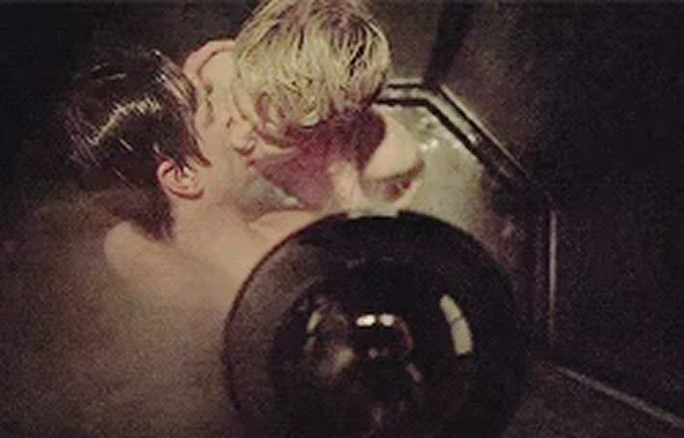 gay kissing shower clip