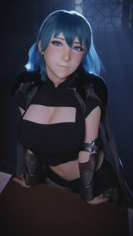 3d babe big tits cosplay eye contact hentai rule34 tease undressing clip