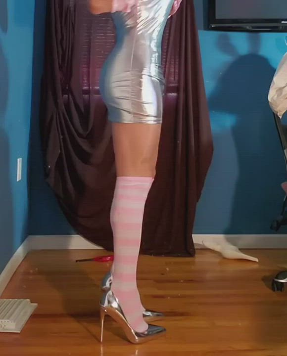 Ass Dress Heels Knee High Socks Legs Panties Trans clip